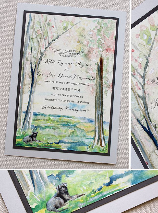 Watercolor Tree Wedding Invitations