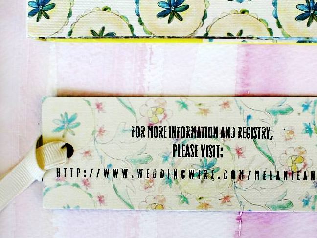 Watercolor Wedding Invitation Bookmark