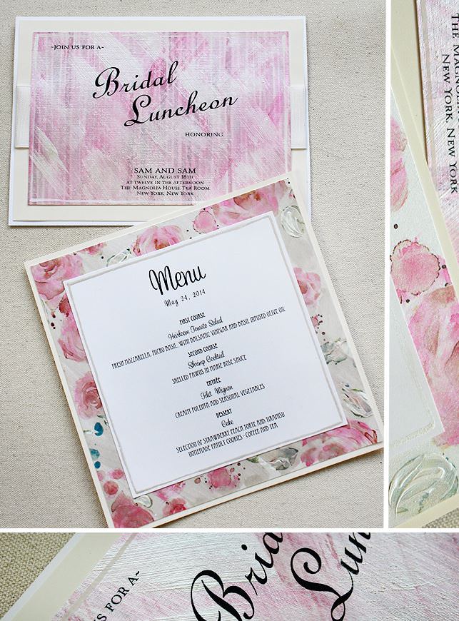 PInk Watercolor Floral Bridal Shower Accessories