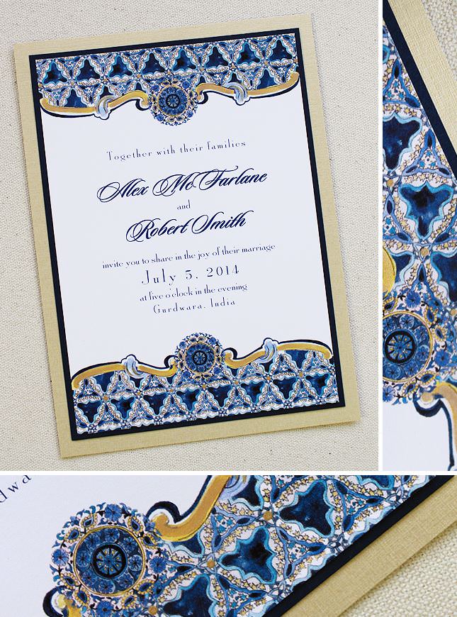 Indian Inspired Pattern Wedding Invitations