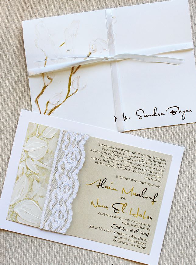 White Orchid Wedding Invitation