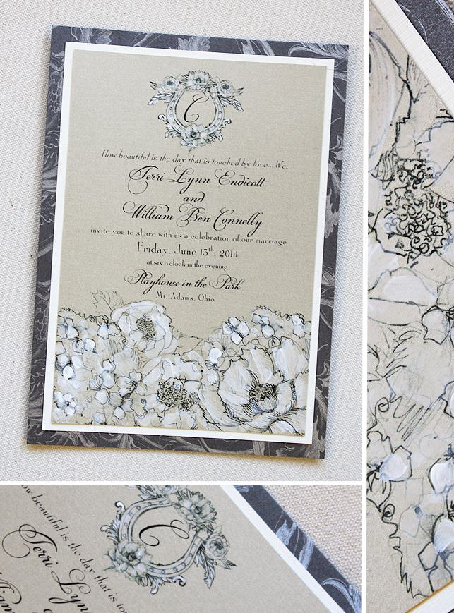 White Hydrangea Wedding Invitations