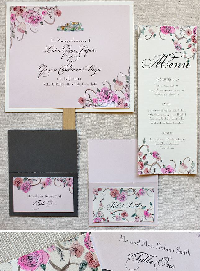 Blush Watercolor Floral Wedding Accessories