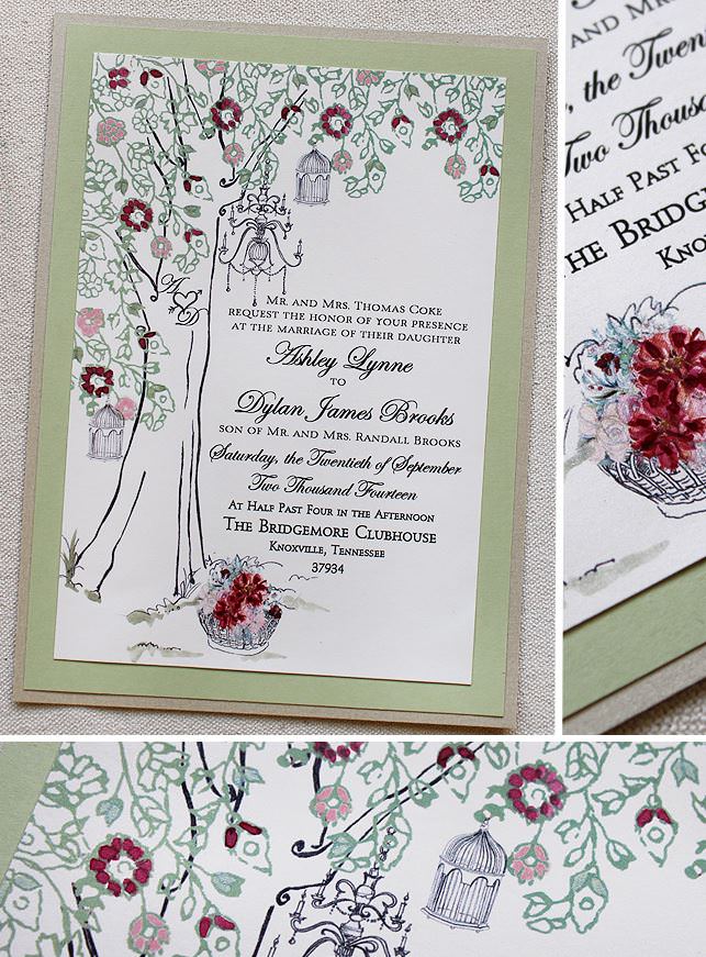 Chandelier Tree Wedding Invitation