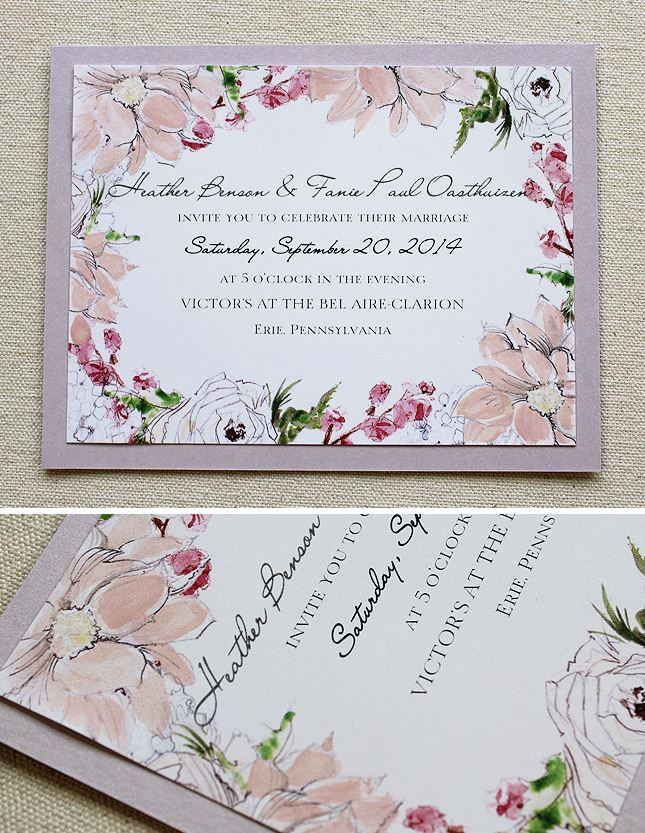 Floral Frame Wedding Invitation