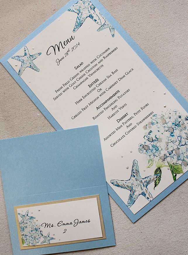 Blue Hydrangea and Starfish Wedding Accessories