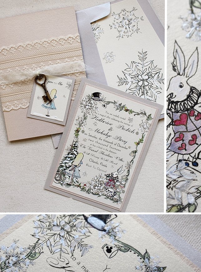 Alice in Wonderland Wedding Invitation