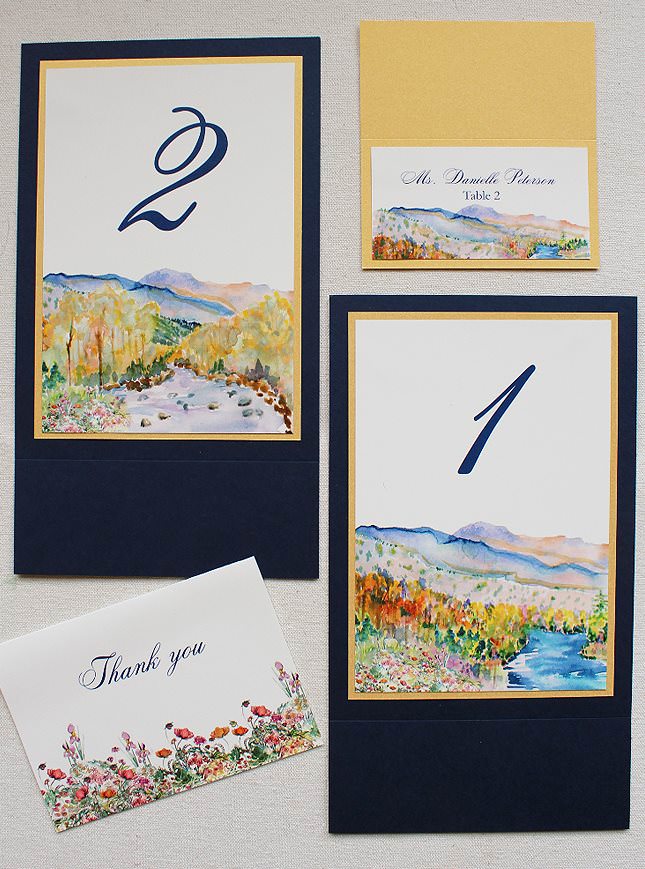 Watercolor Landscape Wedding Accessories