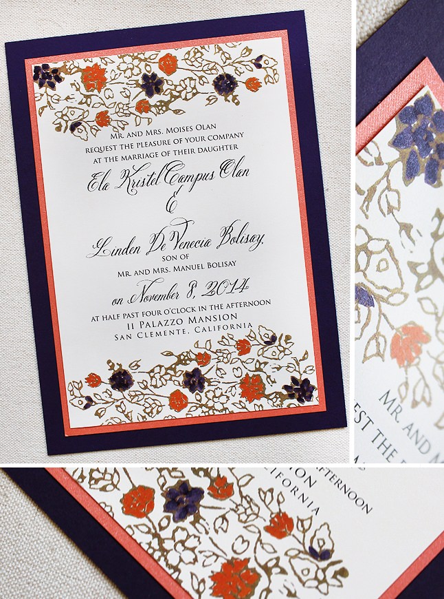 Vintage Lacy Stamp Wedding Invitation