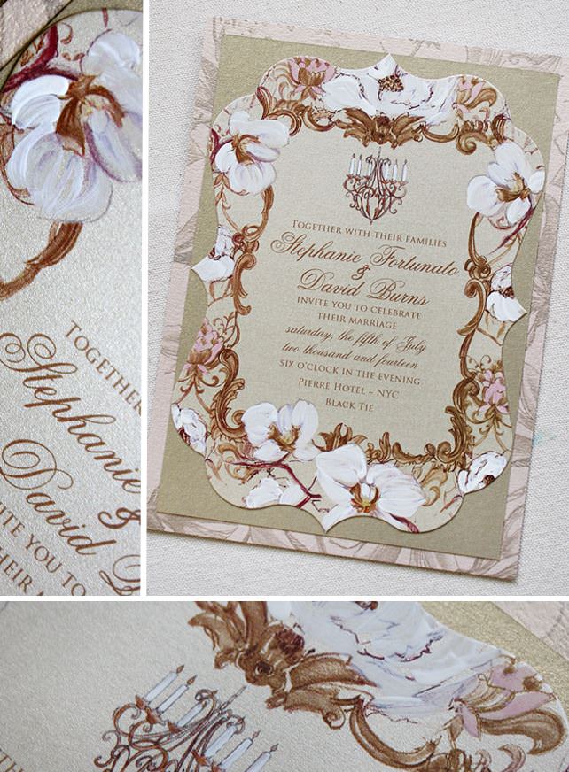 Vintage Floral Frame Wedding Invitation