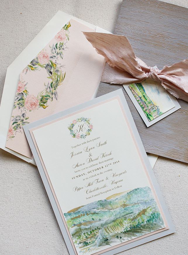 Watercolor Landscape Wedding Invitations