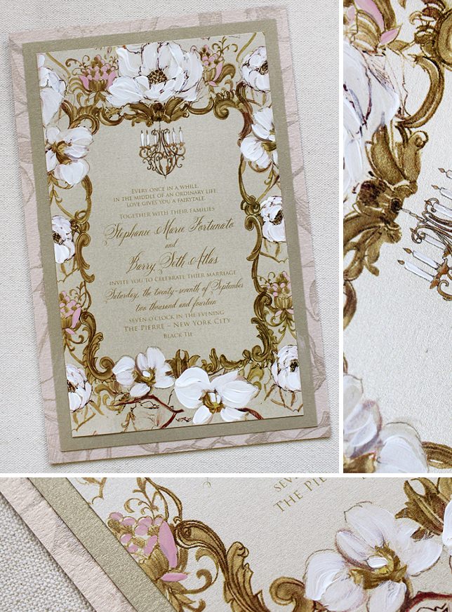 Baroque and Floral Wedding Invitation