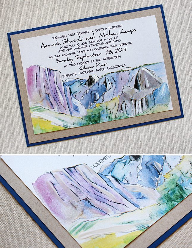 Watercolor Yosemite Wedding Invitation