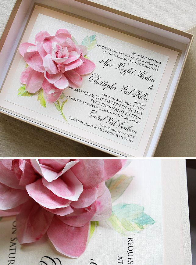 Sculpted Bloom Wedding Invitation
