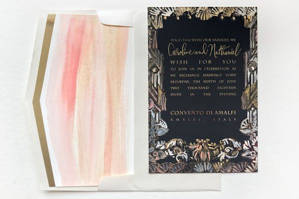 art-nouveau-watercolor-foil-wedding-invite
