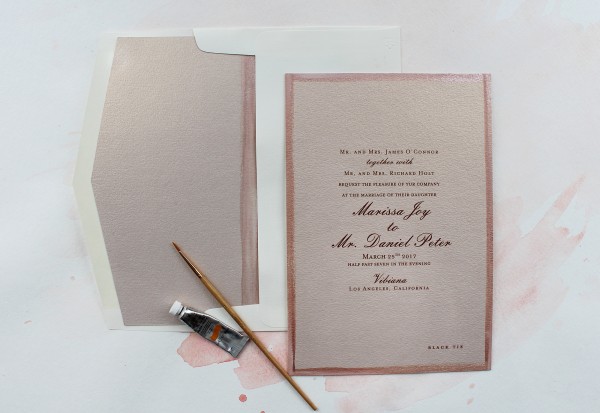 black-tie-hand-painted-edge-wedding-invitation