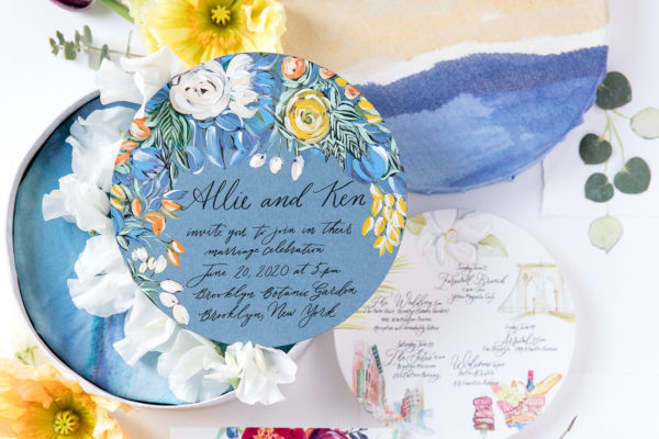 Hand Painted Floral Wedding Invitations