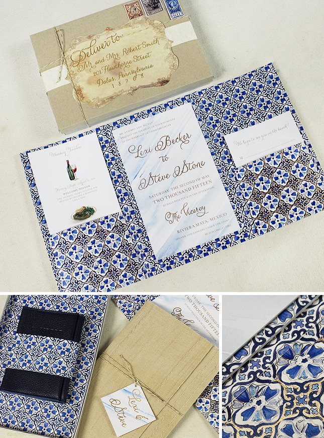 Tile Pattern Wedding Invitation