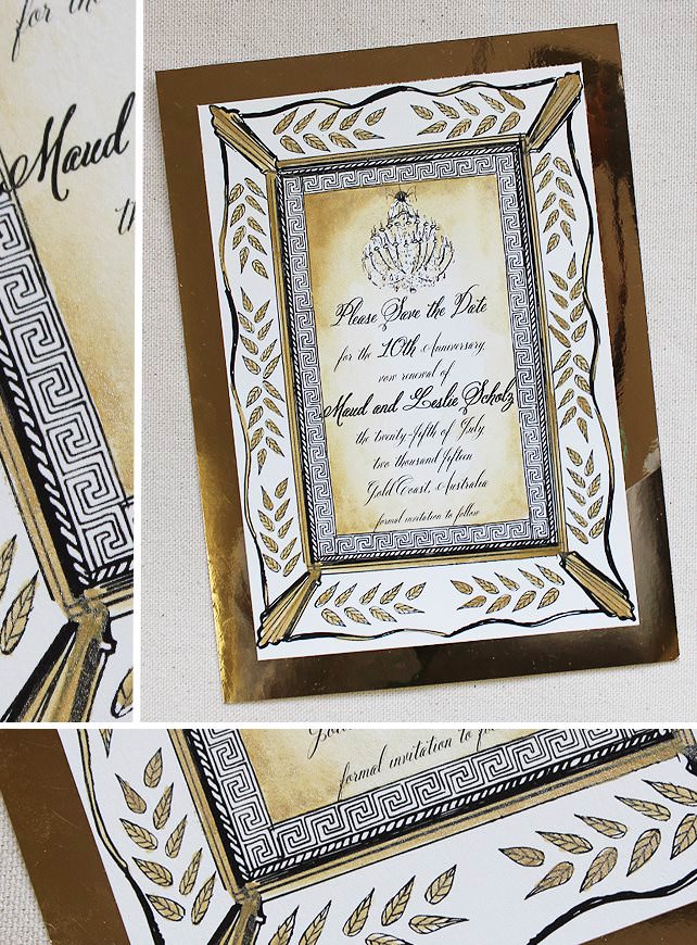 Gold Frame Save the Dates