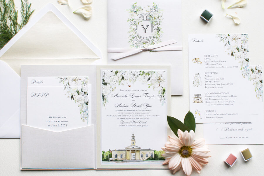 white-floral-venue-illustration-wedding-invitations