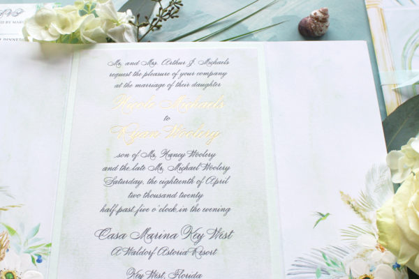 Soft Watercolor Beachy Wedding Invitations