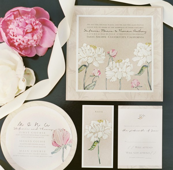 contrast-pink-peony-hand-painted-wedding-invitation