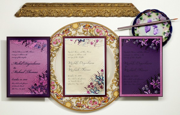 violet-hand-painted-wedding-invitations