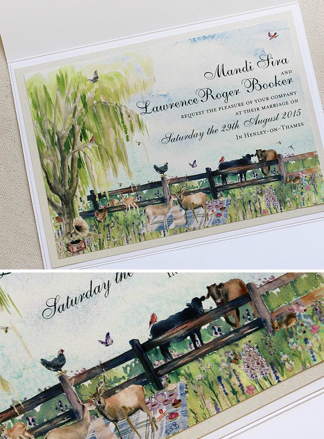 Custom Illustrated Wedding Invitations