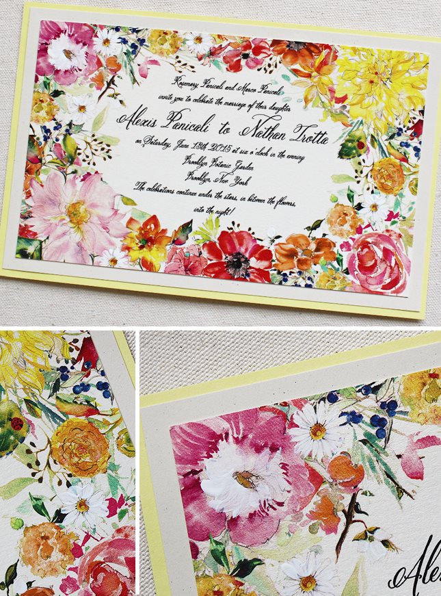 Bright Floral Wedding Invitations