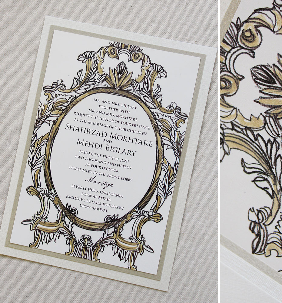 gold-frame-wedding-invite