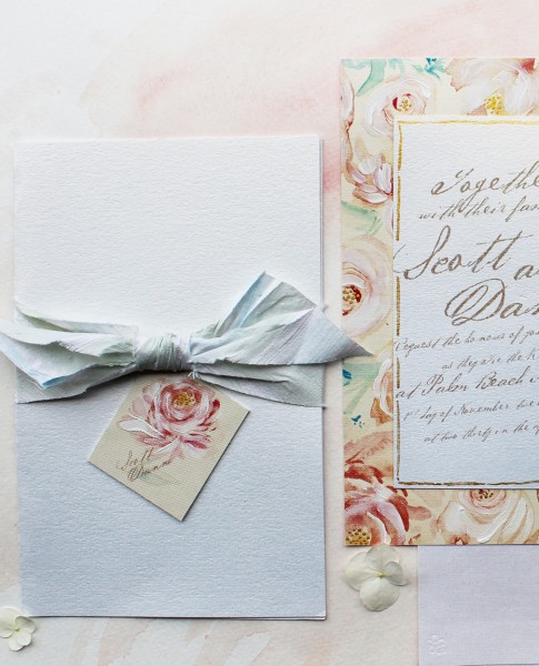 hand-painted-peach-flowers-wedding-invitation