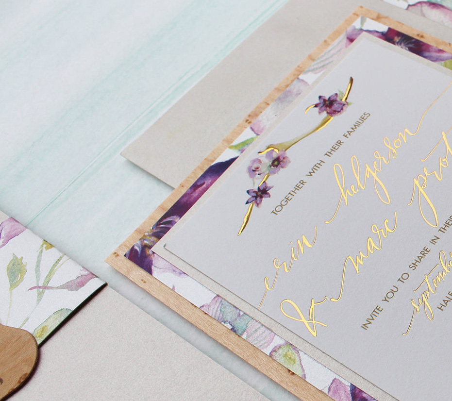 rustic-foil-and-watercolor-wedding-invitations