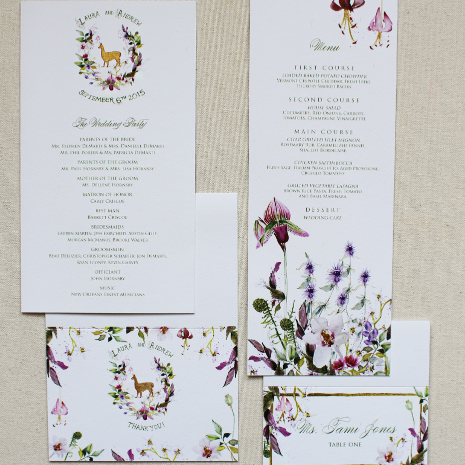 botanical-watercolor-flower-wedding-menu-program