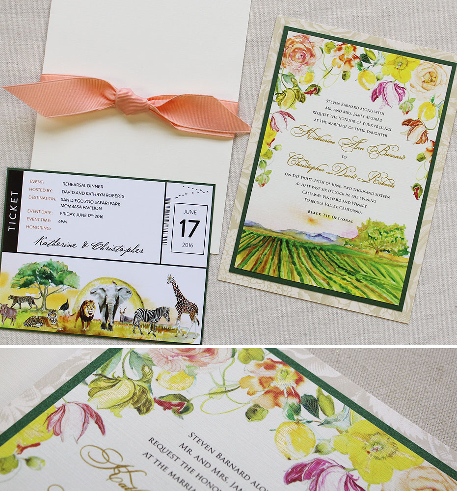 Temecula Floral and Landscape Wedding Invitation
