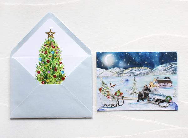 Custom Watercolor Christmas Cards