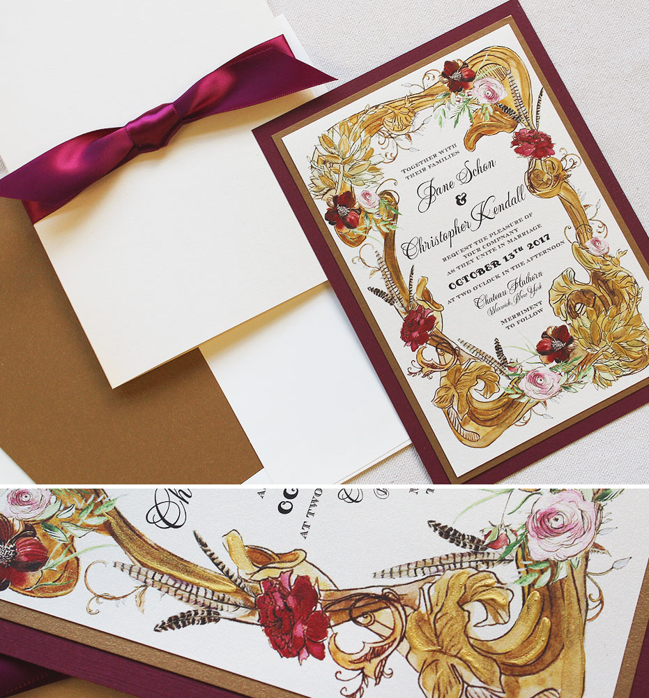 gold-frame-wedding-invitation