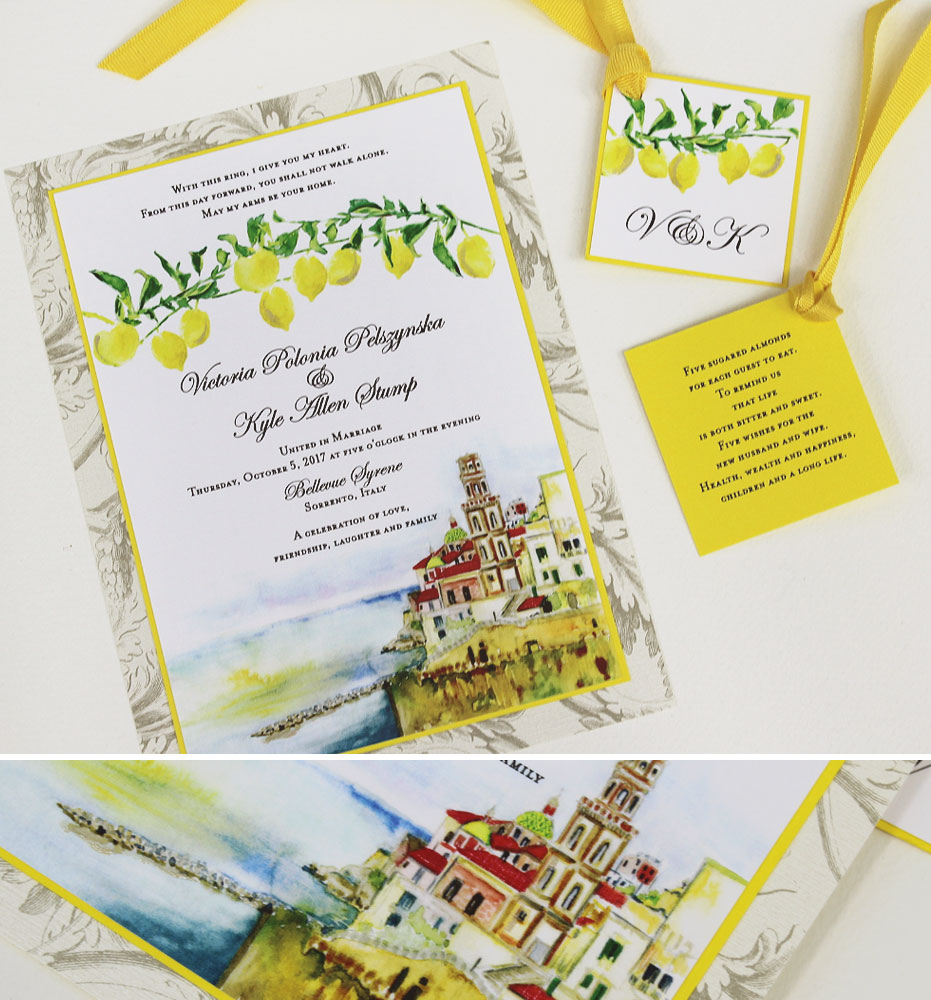 Sorrento Italy Destination Wedding Invitations