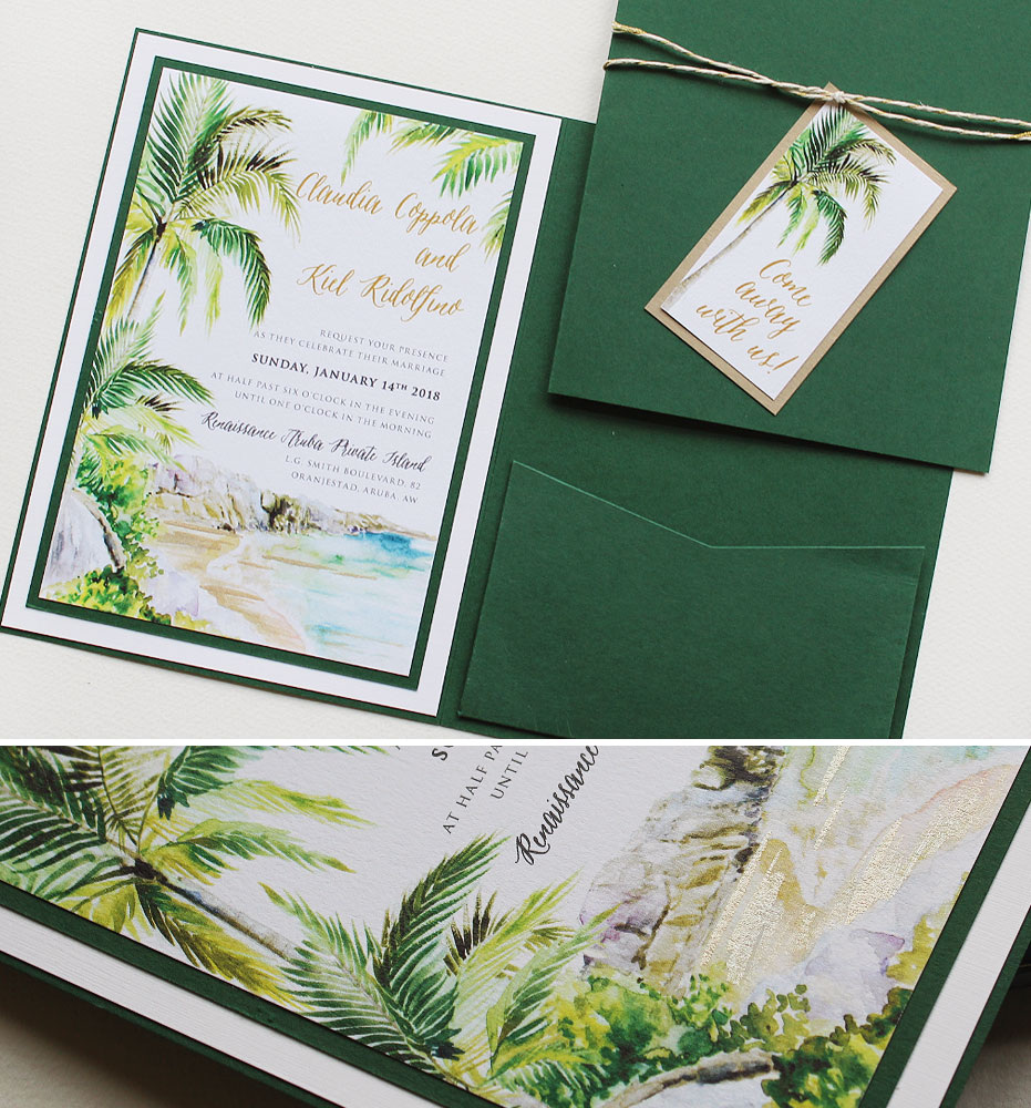 Watercolor Palm Tree Wedding Stationery