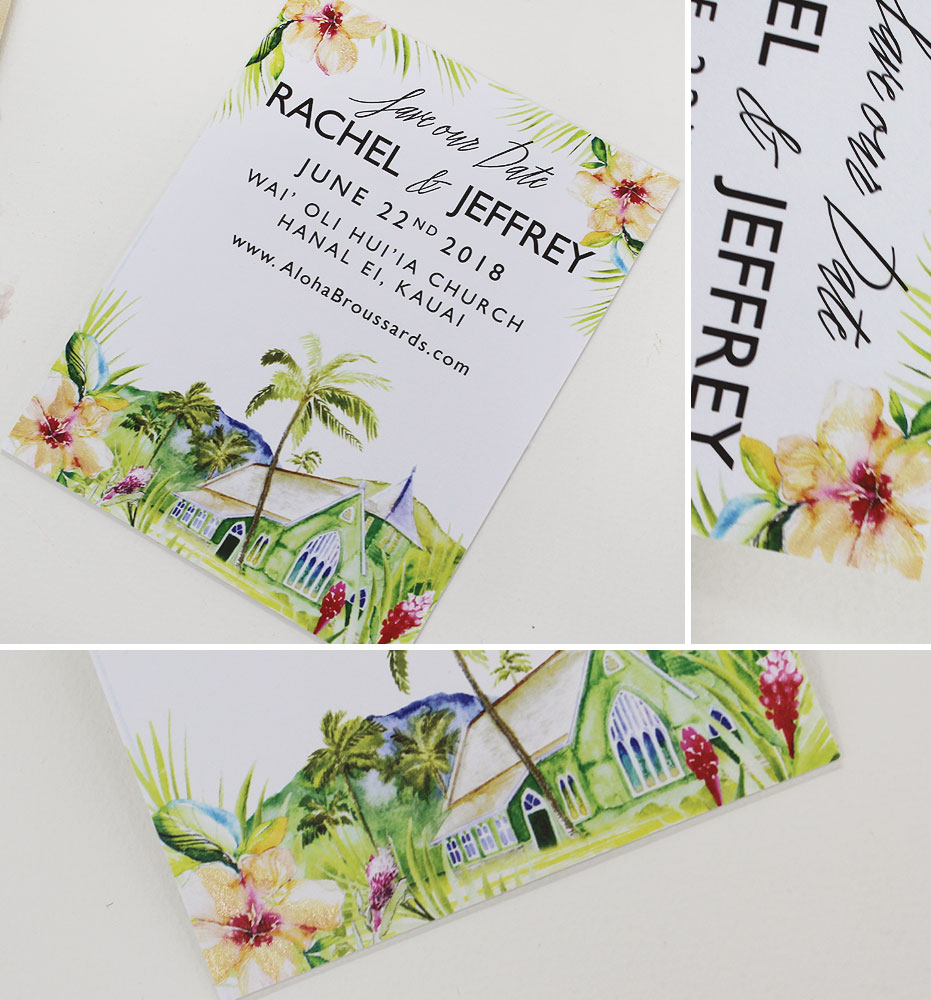 Watercolor Hawaii Destination Save the Date