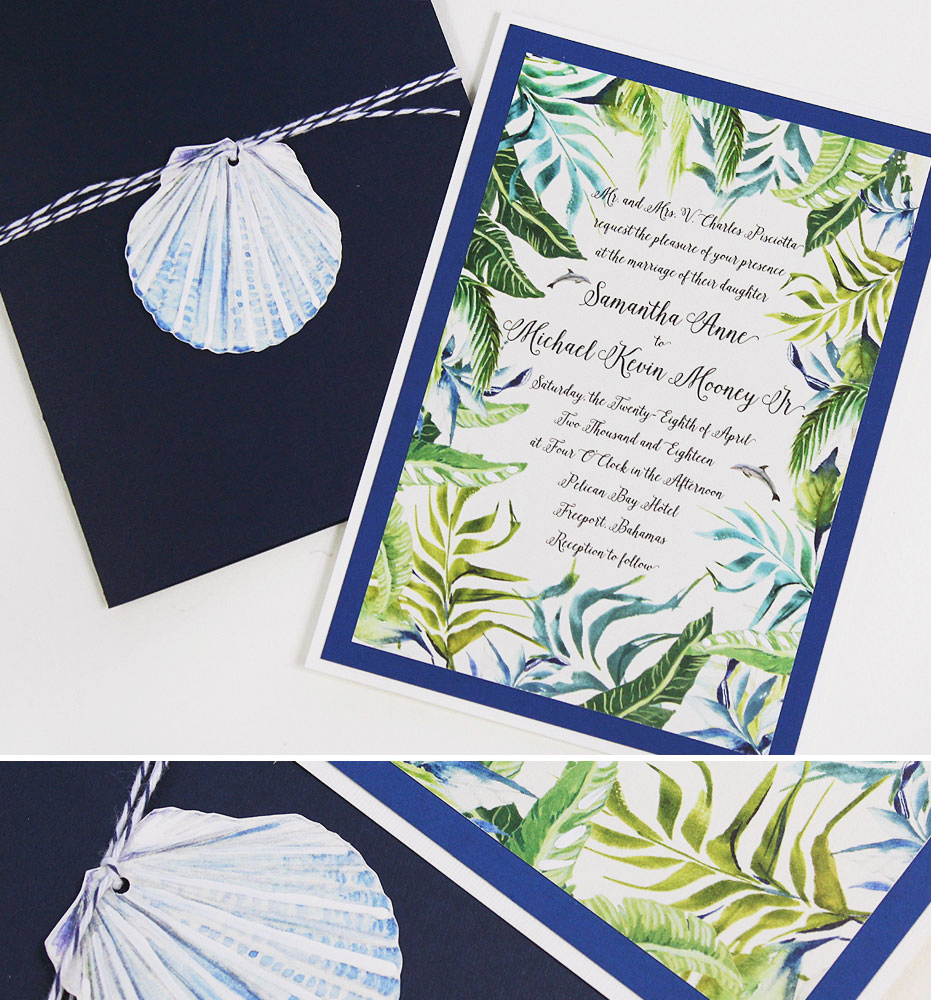 Tropical Watercolor Wedding Invitations
