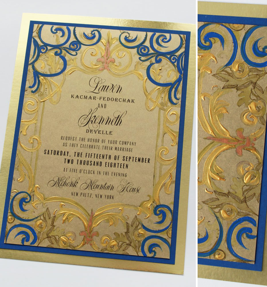 Gold Frame Wedding Invitations
