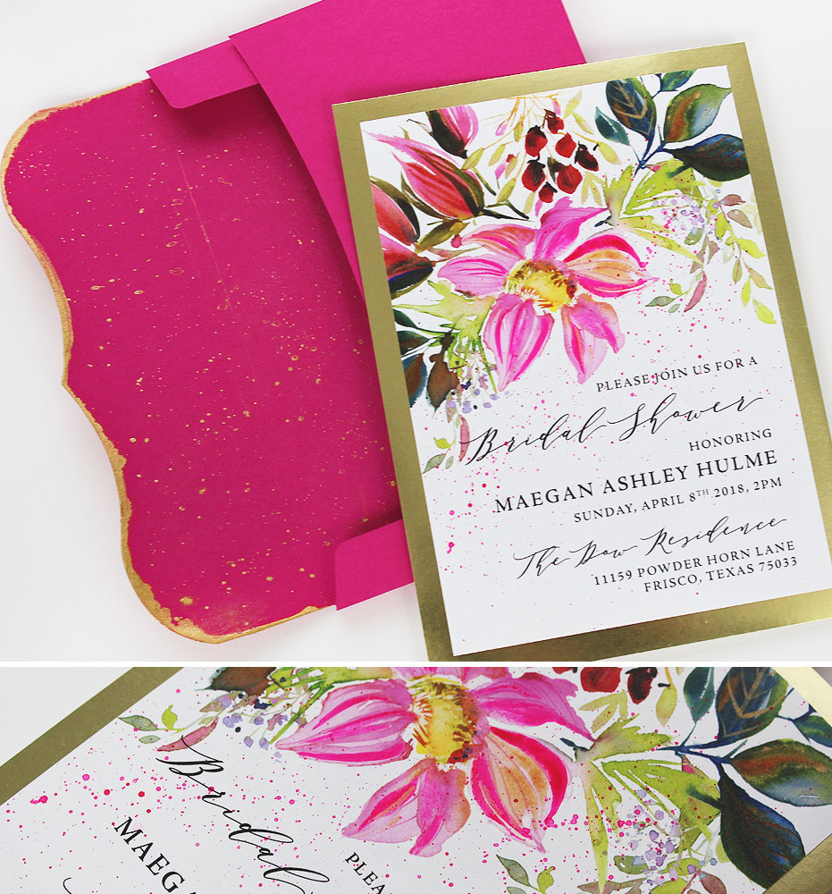 Watercolor Floral Artistic Bridal Shower Invitation