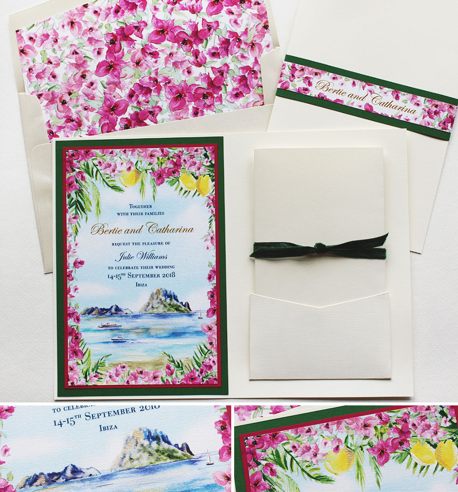 Watercolor Ibiza Wedding Invitations