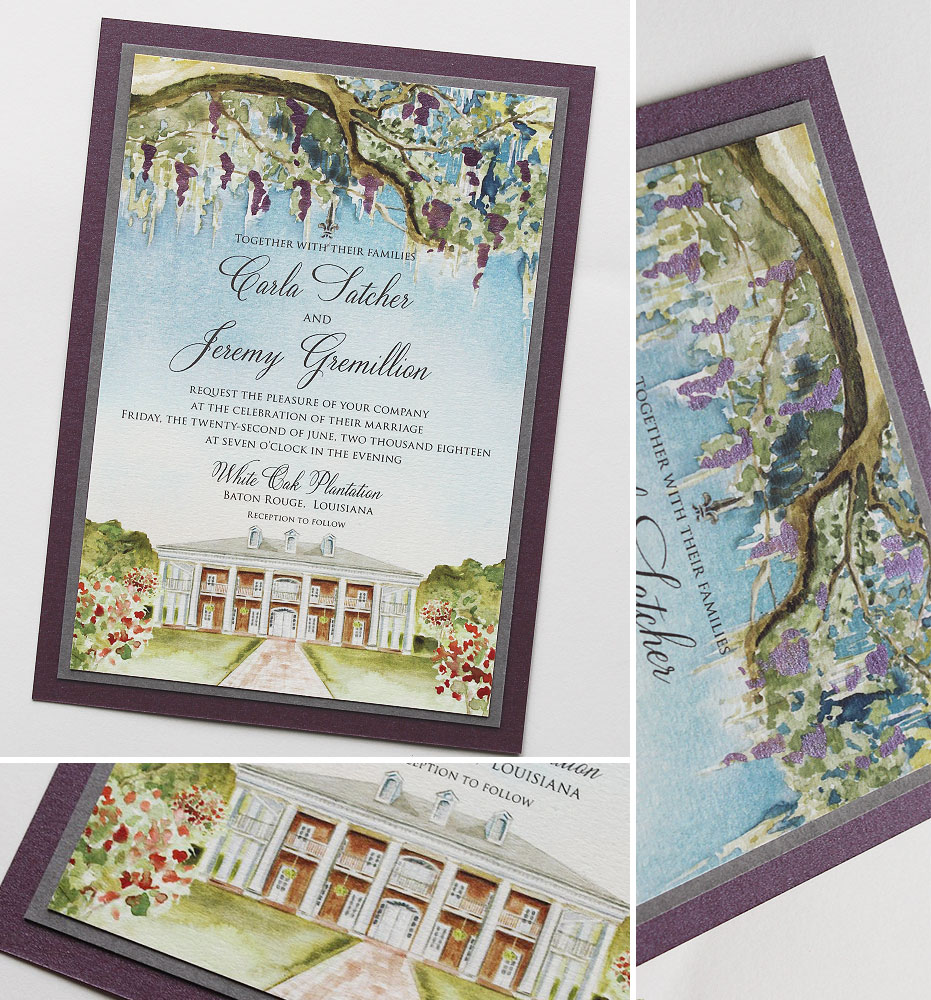 White Oak Plantation Wedding Invitation