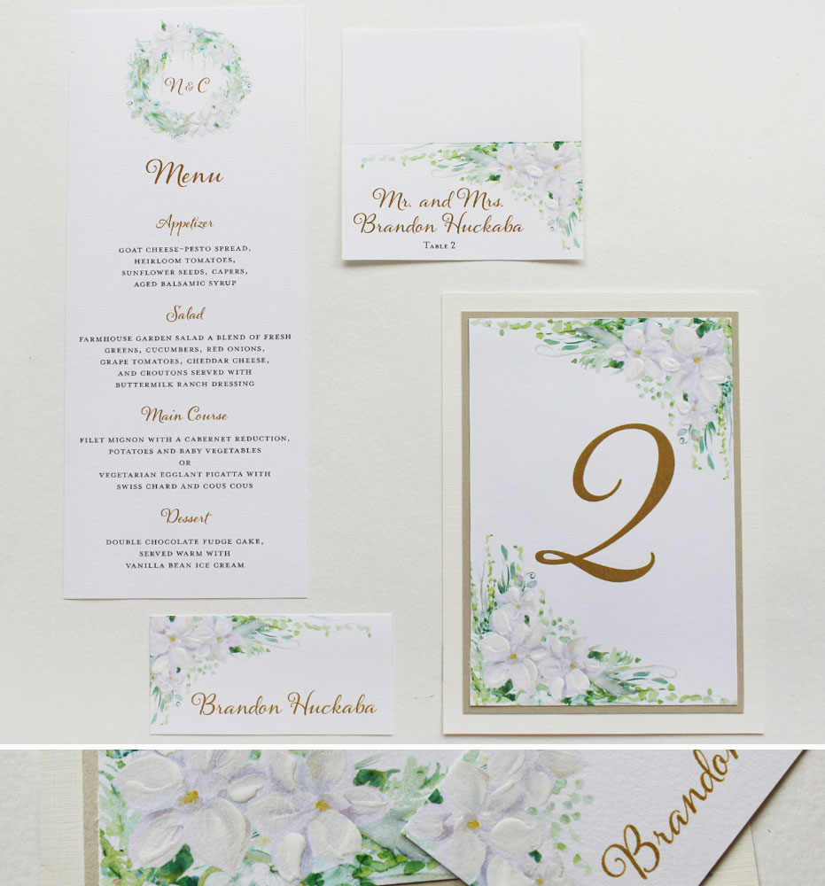 Watercolor Botanical Wedding Day Accessories