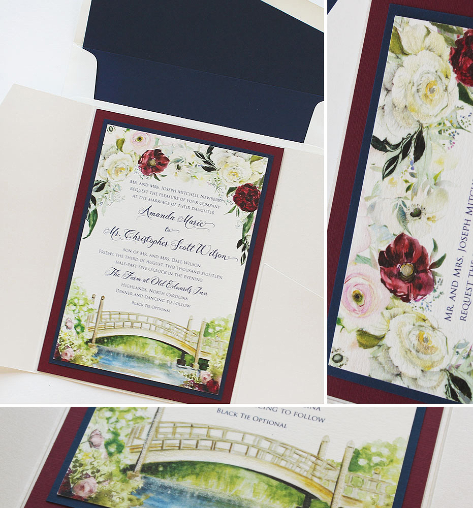 Watercolor Floral Summer Wedding Invitations