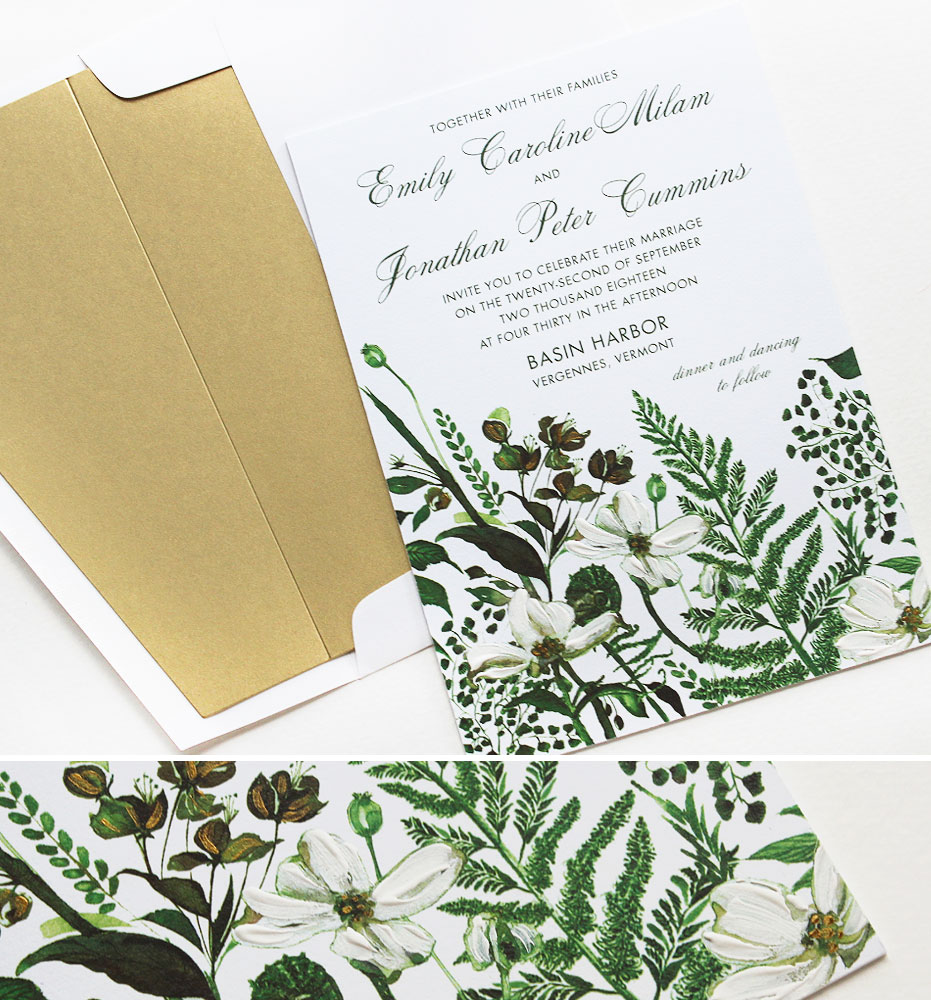 Botanical Watercolor Wedding Invitations