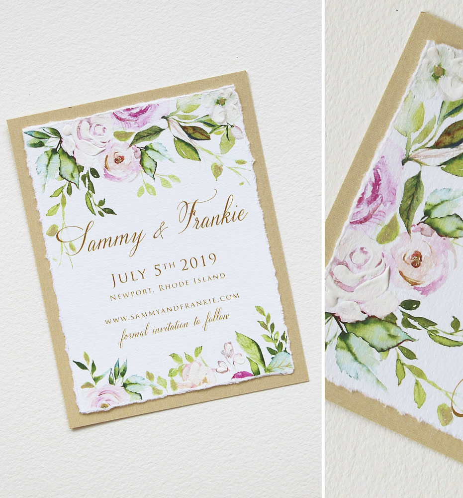 Blush Floral Wedding Save the Date