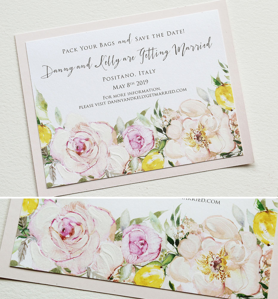 Blush Floral Wedding Save the Date 