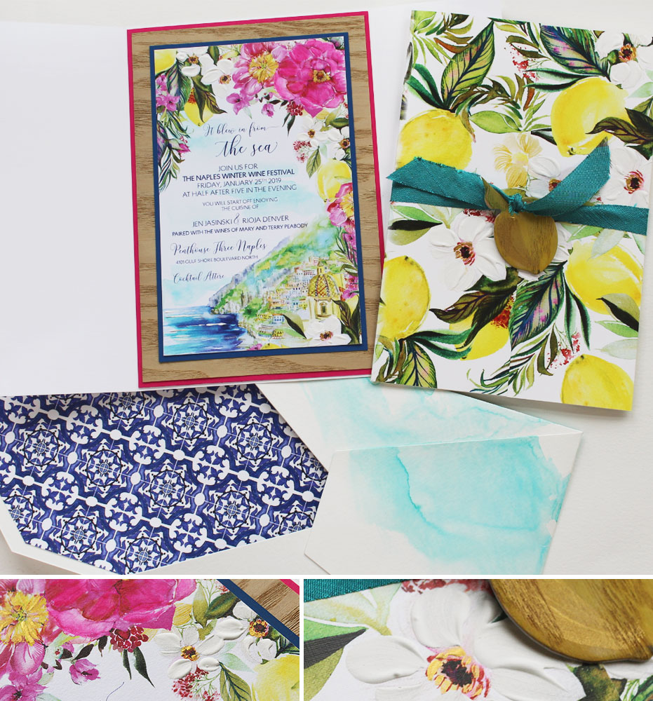 Floral and Lemon Invitations
